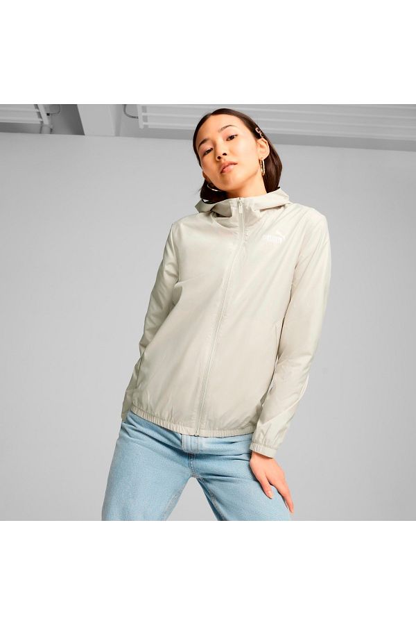 Puma-Essentials Solid Women's White Hooded Jacket 1