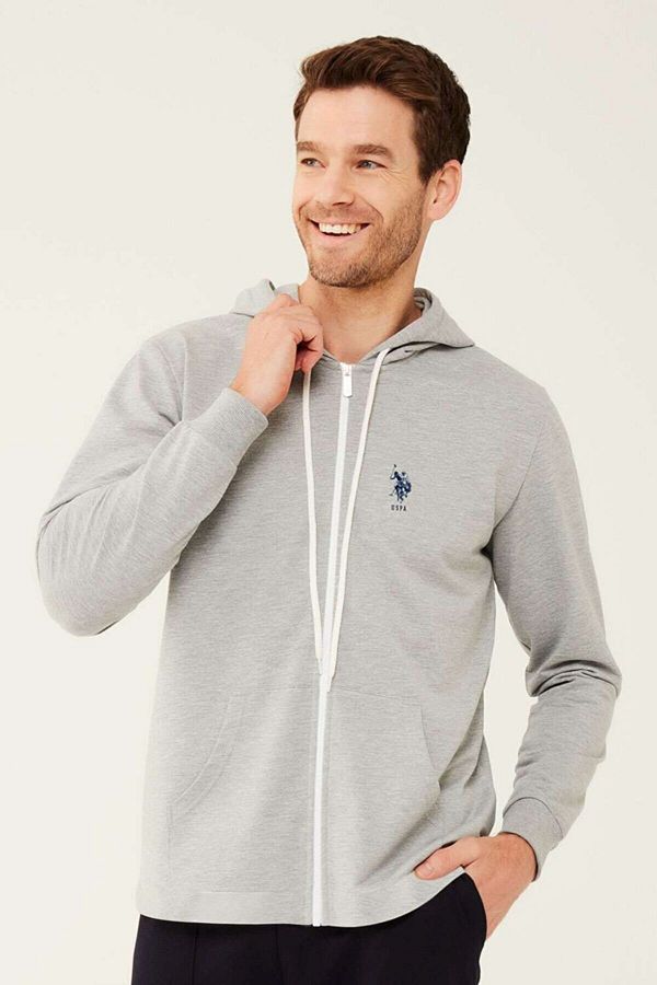 U.S. Polo Assn. US Polo Assn18469 Men s Hooded Tracksuit grey Trendyol