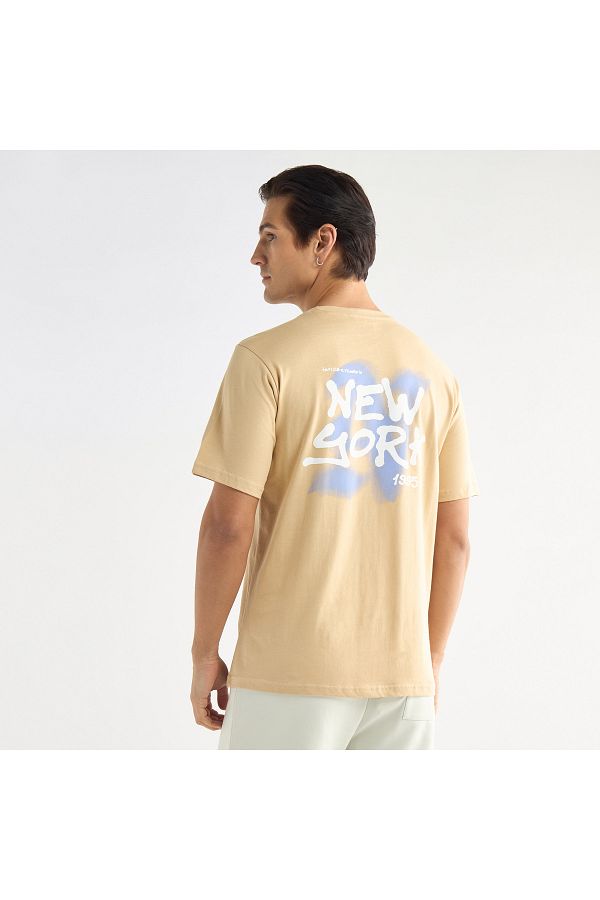 FAV-Typographic Print T-shirt with Crew Neck and Short Sleeves 1