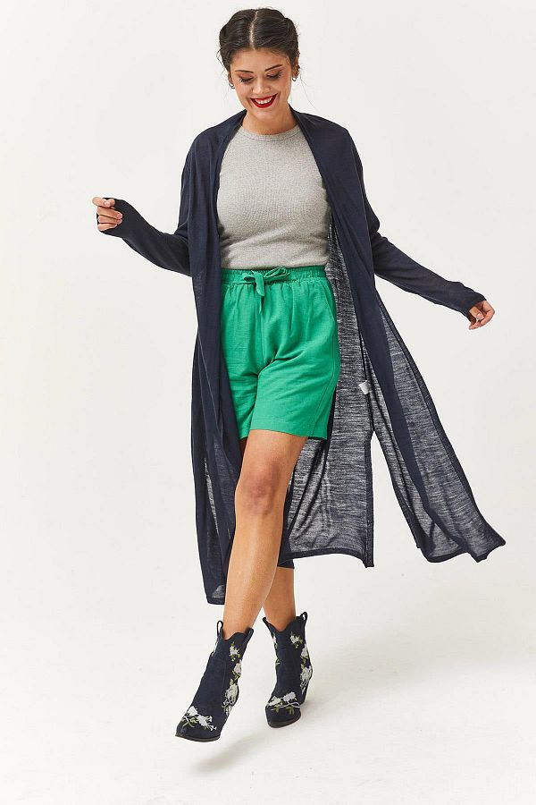 Ebsumu-Tricotaj subțiri bleumarin Cardigan damă 1