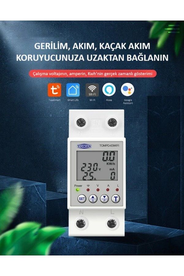 TOMZN-Smart Adjustable Residual Current Protection Relay (10ma-99ma) And Voltage/current Protector Relay 63a 1