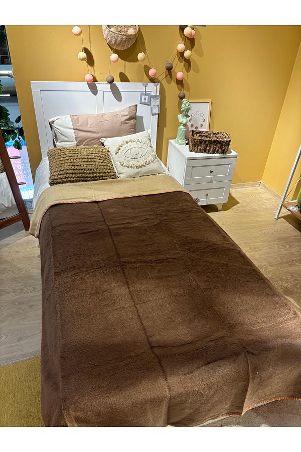 Sesli-BohemHouse Pătură cu două fețe, două culori, bumbac simplu, groasă, moale, supradimensionată 1350Gr 150x200 cm 1