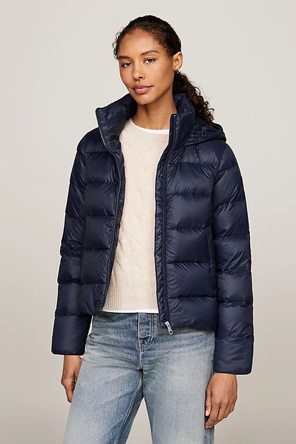 Tommy Hilfiger Women s Lw down Goose down Coat Navy Blue Trendyol