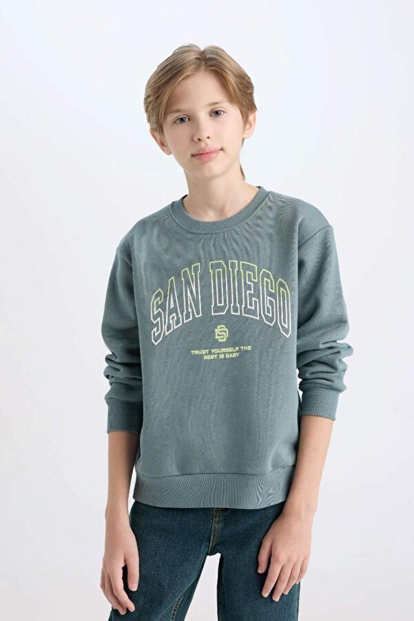 Defacto Yeşil Erkek Çocuk Sweatshirt D3031A8/GN1249