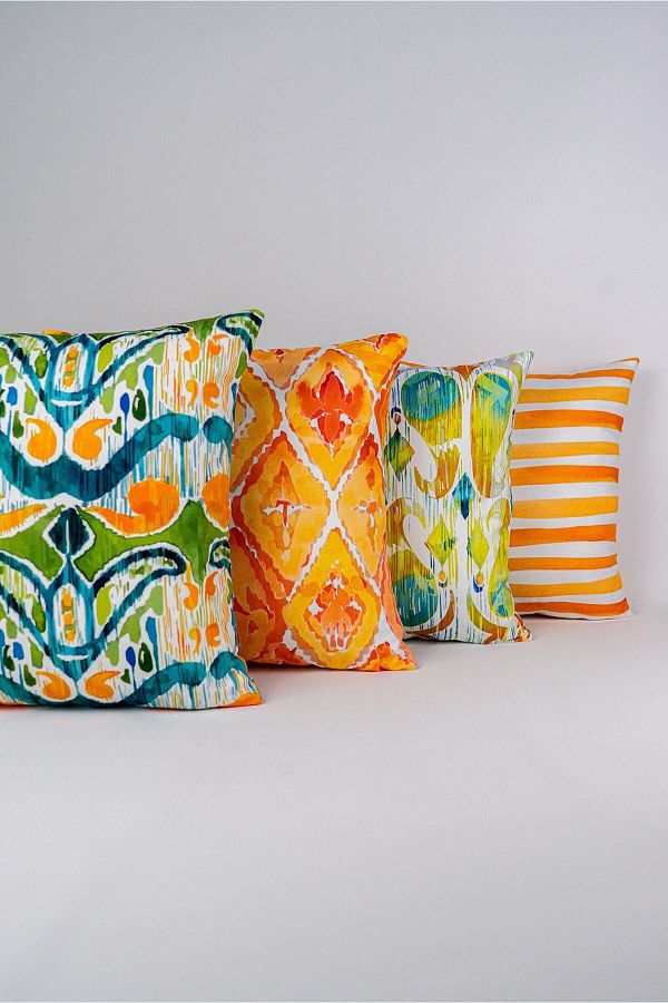 Cango Home-Double Sided Green Abstract Decorative Patterned 4-Piece Digital Printing Pillow Cover Set 4kmbs042-ct 1