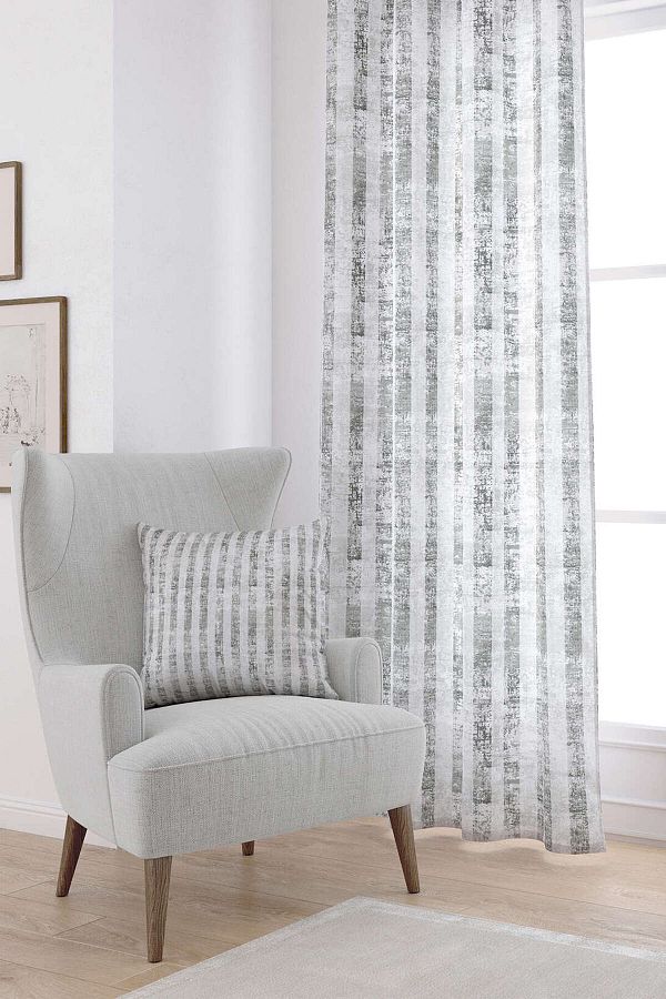 Cango Home-White Gray Striped Abstract Patterned Digital Printed Curtain Ylms102-pr 1