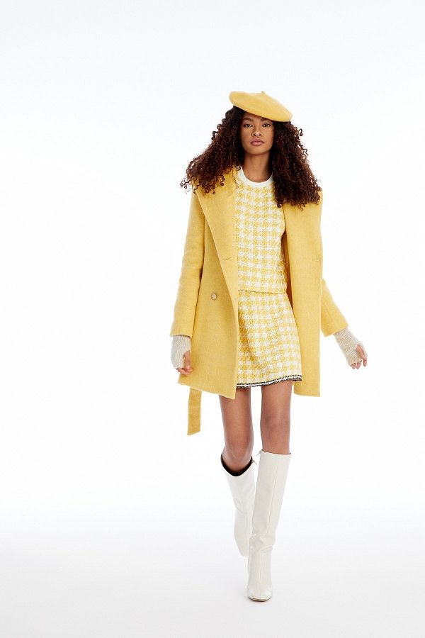 Yellow belted coat hotsell