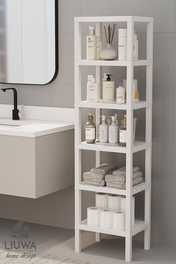 LIUWA-Unitate de raft organizator cu 6 niveluri - Raft pentru cărți, baie, bucătărie și organizator pentru pantofi (ALB) 1