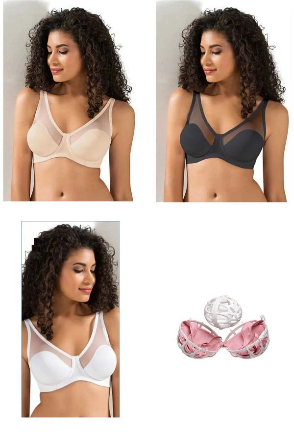 Le Jardin-Negru Fenetta Tulle acoperit B-c Cup Südyen 9200 Pachet avantajos de 3 piese, minge de spălat 1