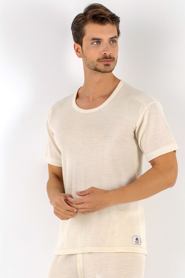Miorre-Pure Wool Men's Short Sleeve Undershirt 1