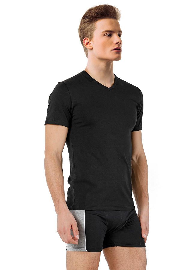 Miorre-Tricou cu mânecă scurtă cu decolteu în V - Strech modal 1