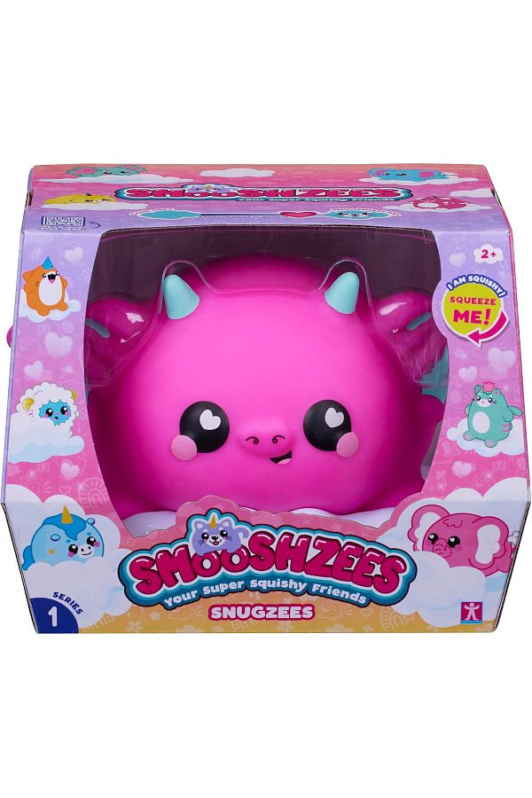 Smooshzees-Snugzees, Dinky, Pink Dragon, Collectable Characters, Supersoft, Cuddly and Squishy 1