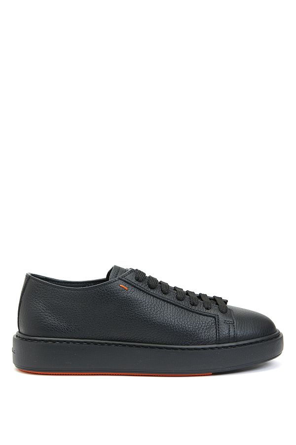 Santoni Black Men s Leather Sneaker Size 10 Trendyol