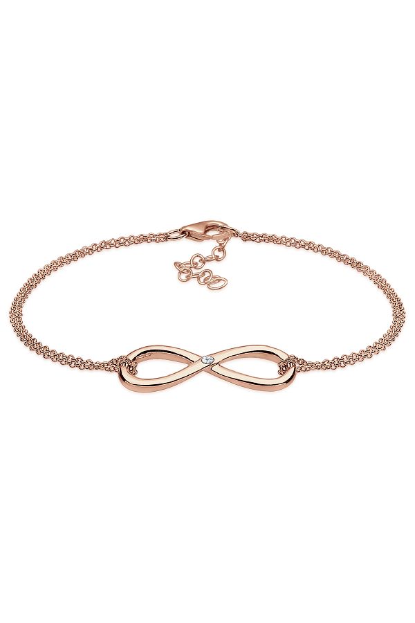 ELLI-Náramek Dámský přívěsek Infinity Basic s diamanty (0,03 CT.) 925 Sterling Silver 1