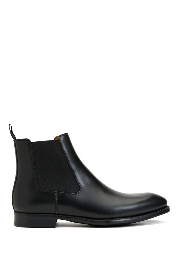 Magnanni-Men's Black Leather Boots Size: 45 1