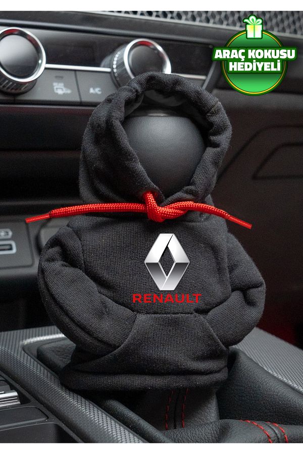 Freeyez-Renault Black Red Gear Shift Hoodie - Car Wear & Fleece Sweatshirt with Knobs 1