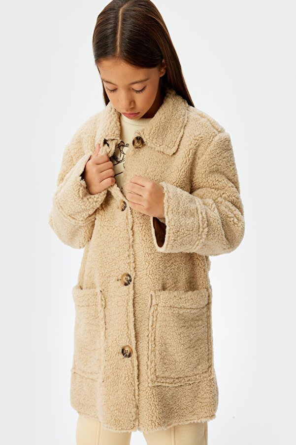 Koton Bej Kız Çocuk Kaban 5WKG00029AW