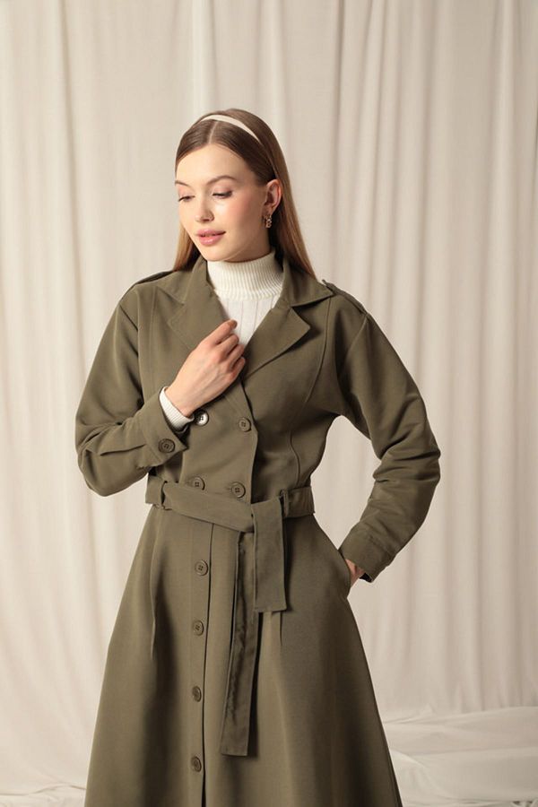 Lukas Torino Fabric Women s Khaki Skirt Suit Trendyol