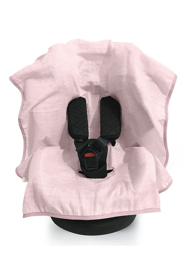 DEUX LAPINS-100% Cotton Muslin Stroller Cover - Innocent Pink Car Seat 1