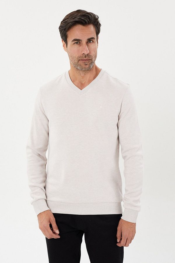 Tony Montana Plus Size Velvet Thessaloniki Basic V Neck Sweatshirt Ks 1705 Trendyol