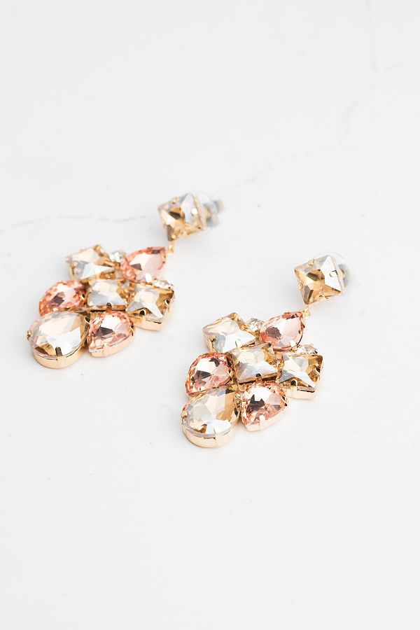 Modex-Gold Honey Color Crystal Jewelled Earrings 1