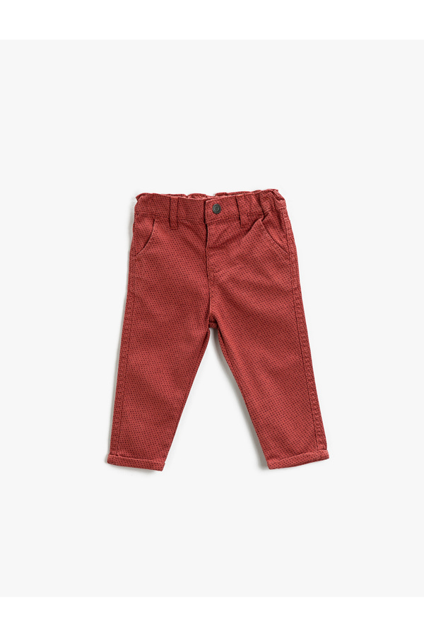 Koton Kız Bebek Kiremit Desenli Jeans 3WMG40021AW