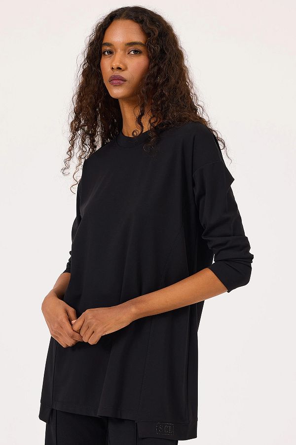 SEÇİL-Black Basic Tunic 1015 - Women's Knitted Fabric 1