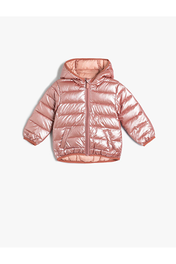 Koton Şişme Mont Kapşonlu Fermuarlı Cep Detaylı