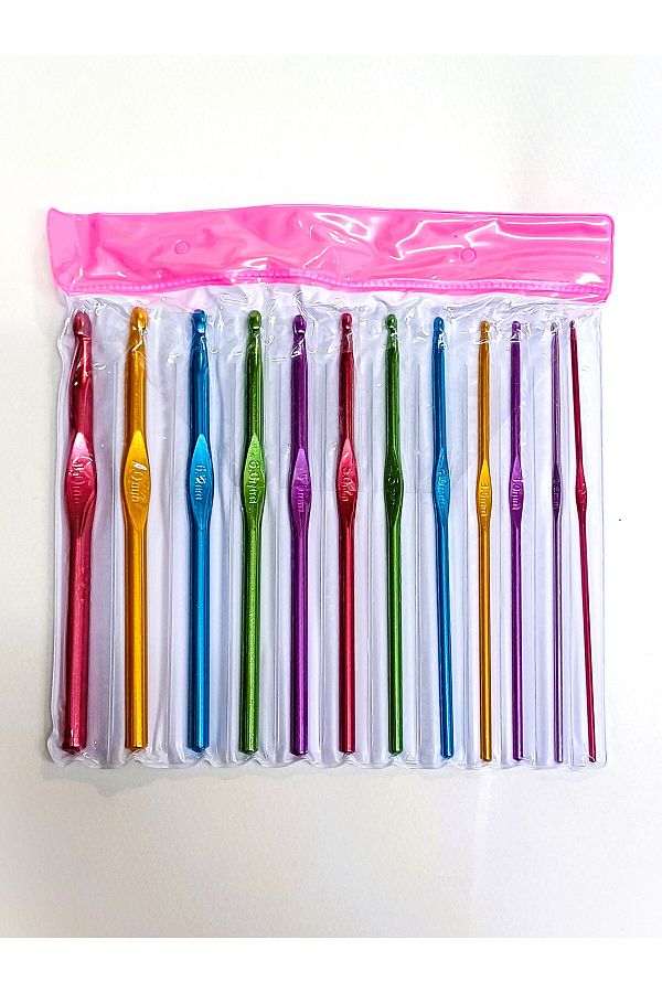 ATMACA TUHAFİYE-12 Different Number Knitting Crochet Set - 2-2.5-3-3.5-4-4.5-5-5.5-6-6.5-7-8 1