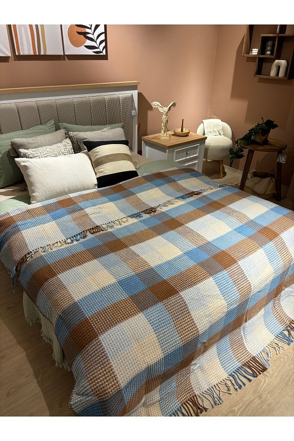 MaVaux-Sesli Comfort Series King Size Bumbac Cutie Pătură Scotch 200x220 1750gr 1