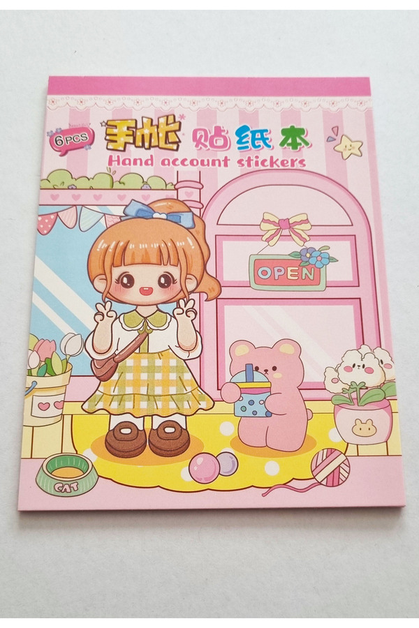 Modellino-Hand Account Cute Curomi A6 Sticker Notebook 6 Pages - 1 Piece with Subject & Theme Options 1