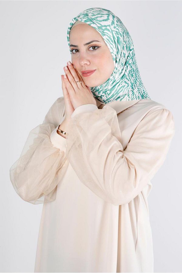 Alvina-Zebra Pattern Pleated Scarf 8212 1