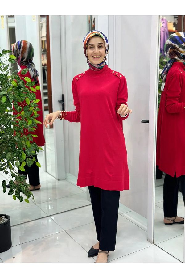 KADO-Shoulder Button Detailed Cool Rope Tunic 1