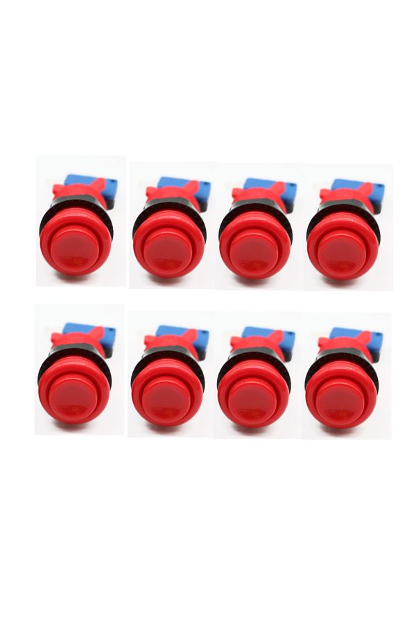 Choice-Red 8pcs Happ Style Push Button 28mm Nut For Neo Geo American Arcade Game Machine Joystick Zero Dela 1