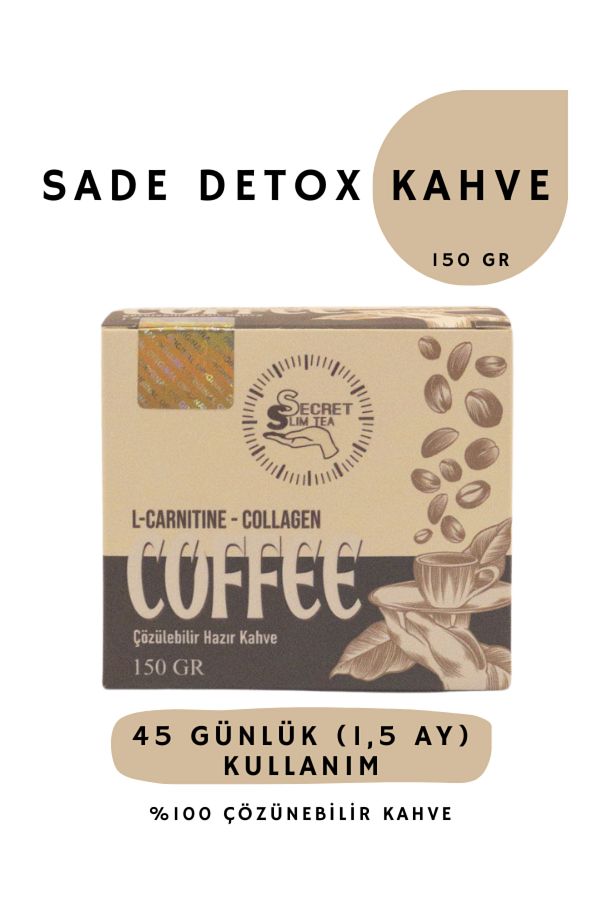 Secret Slim-Plain Detox Coffee with Collagen 1.5 Months (45 Uses) - Net 150 Gr 1