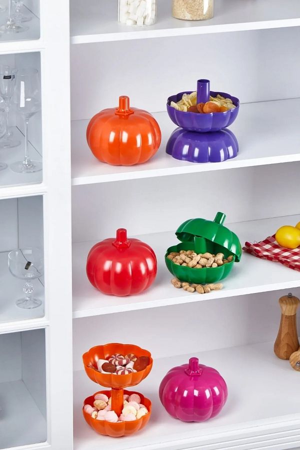 Poomy-6 Pieces Mica Storage Container Set - 800 ml Pumpkin Storage Container Set 1