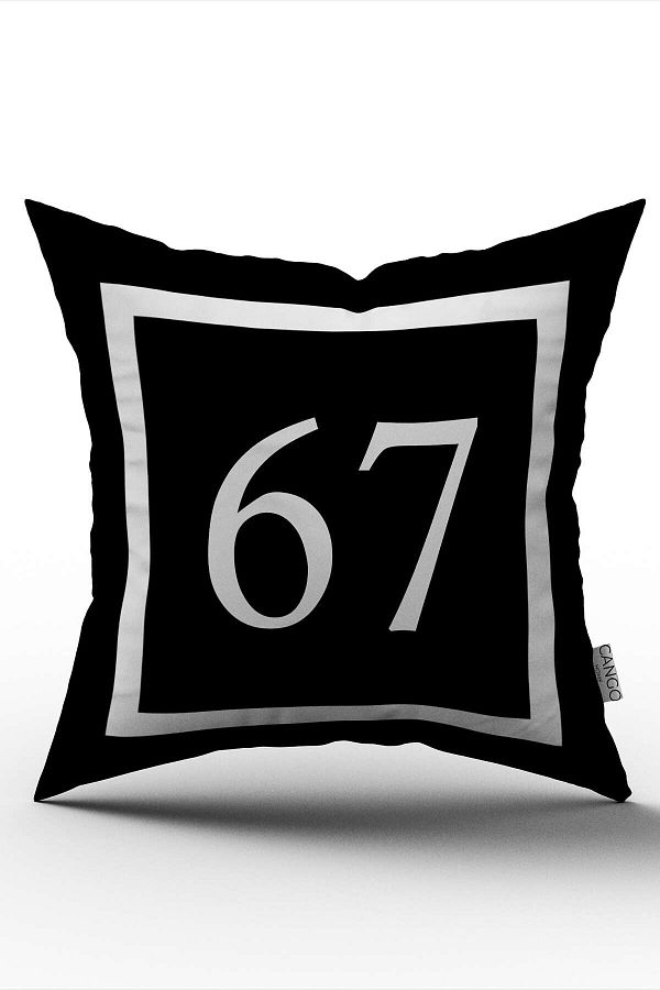 Cango Home-Digital Throw Pillow Cover with Numbers 67 Model 1
