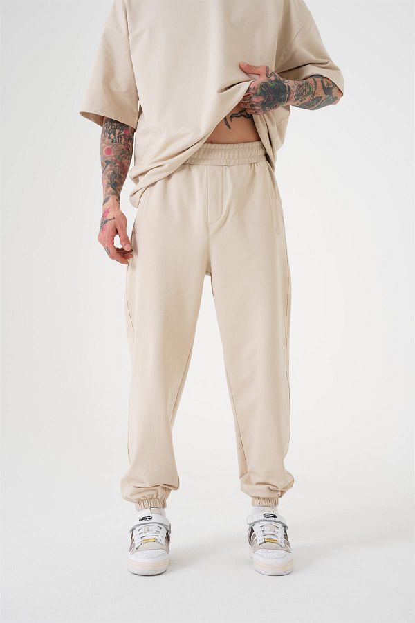 Machinist-Ανδρικό Basic Relaxed Jogger Beige φούτερ 1