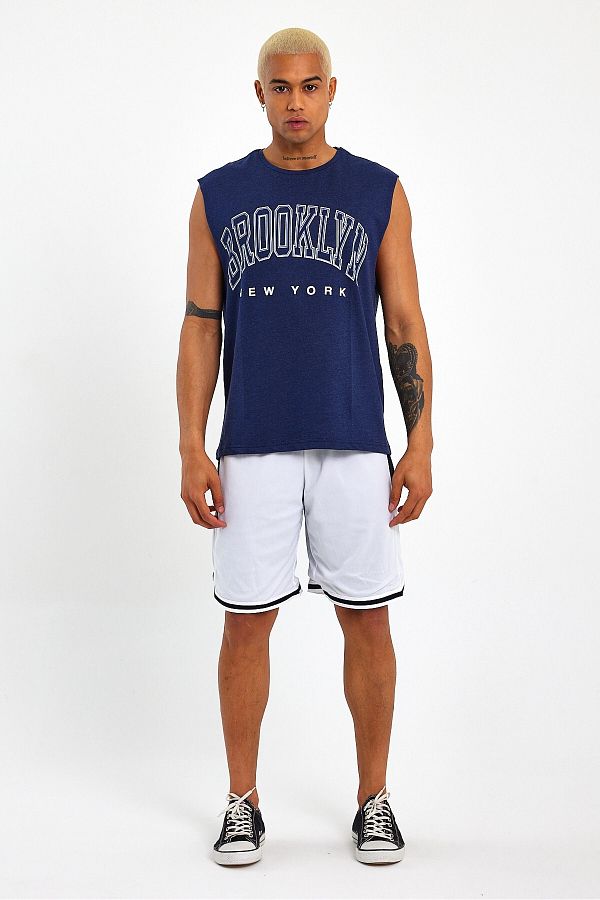 Superlife-Superlife Men's Crew Neck Regular Fit Brooklyn Printed T-Shirt Spr22Ts116 1