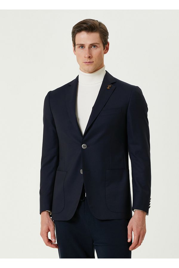 Pal Zileri Vicenza Navy Blue Wool Jacket Size: 52 - Trendyol