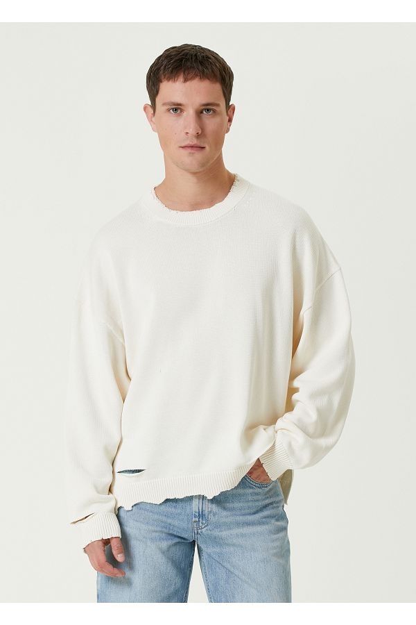 Helmut Lang Ivory Detailed Sweater Size L Trendyol
