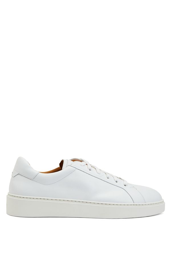 Magnanni-White Logo Detailed Men's Leather Sneaker Size: 44 1