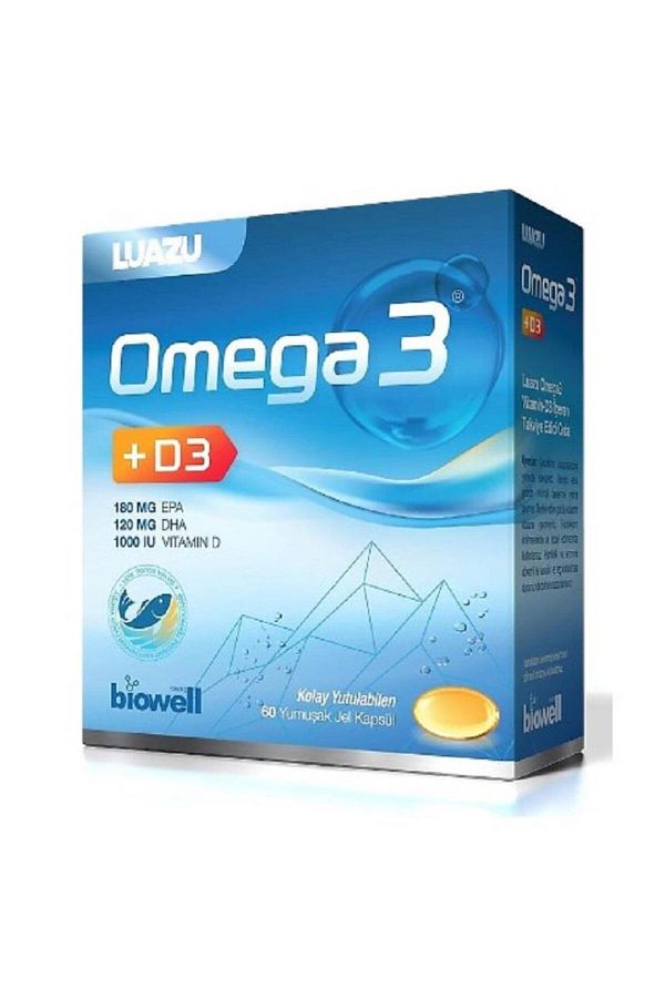 Luazu-Biowell Luazu Omega-3 + D3 60 Soft Gel Capsules 1
