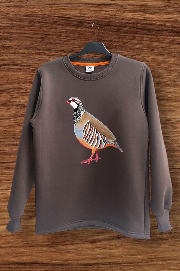 WİDİ-Φούτερ UNISEX Hunting Hunting Wilderness Partridge με στάμπα βαμβακερή κανονική εφαρμογή με λαιμόκοψη 1