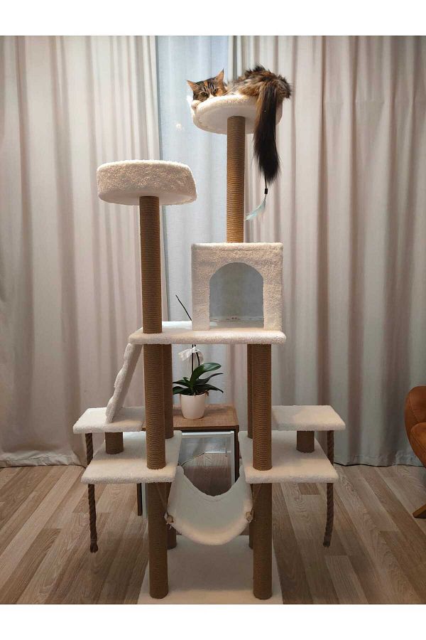 pethomealpi-Luxury Cat Scratching and Play Platform - with Hammock and Nest 1