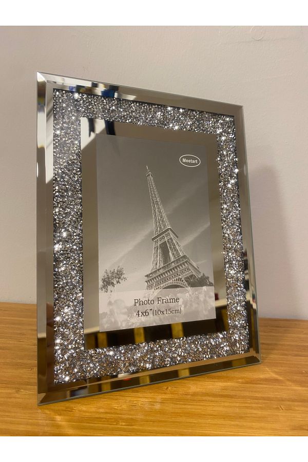 PLUS HOME-Silver Picture Frame with Stones - Model 10X15 1