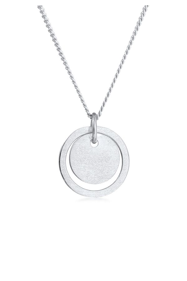 ELLI-Colier de damă cu pandantiv circular Geo Trend Matt Basic din argint 925 1