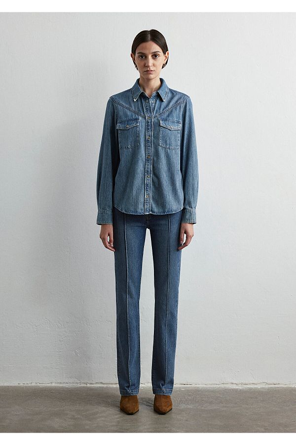 Mavi Dixie Blue Jean Shirt Fitted / Body Fitted Cut 1210994 -89499 -  Trendyol