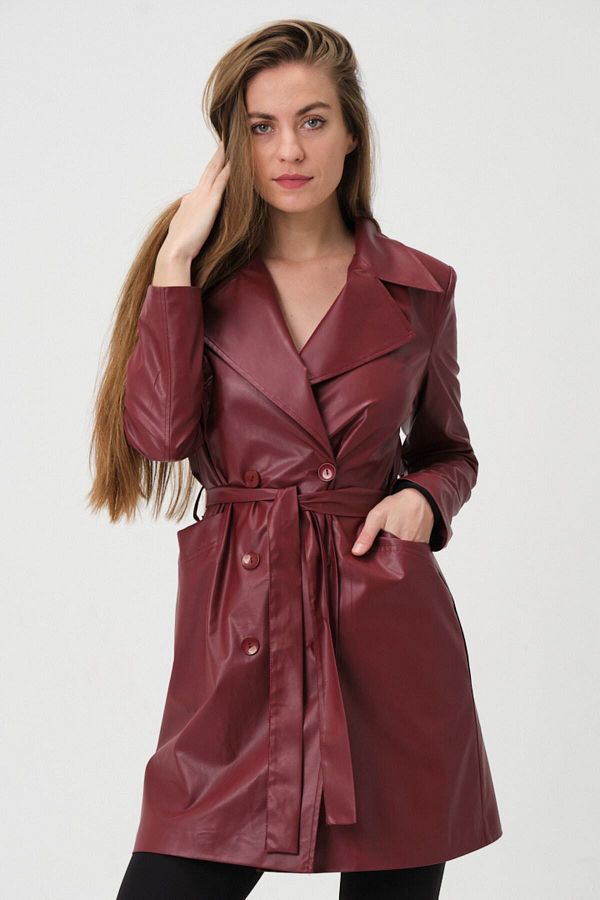 Shahiqa Faux Leather Trench Coat Trendyol