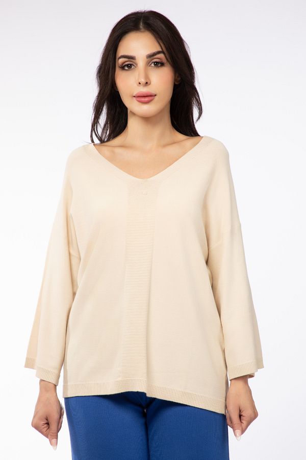 RİNA-سترة صوفية من Skm Knitwear باللون البيج 1